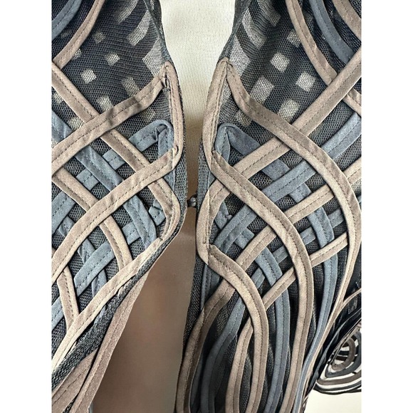 Chico's Travelers Collection Neutral Swirl Strip Jacket Lightweight Size 3 16 18 - Picture 7 of 10